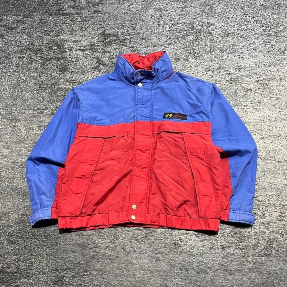 Vintage Jeff Gordon Zip Up Jacket Large Red Blue Chase Authentics DuPont‎ Racing